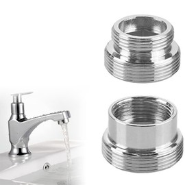 Pack of 2 Metal Tap Adapters 16 mm to 22 mm / 22 mm to 16 mm, Water-Saving Metal, Tap Aerator, Metal Adapter for Water-Saving Kitchen Tap