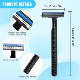 CACASO 200 Pcs Disposable Razors,Twin Blade Razors with Clear Safety Cap,Disposable Razors Individually Wrapped Bulk,Stainless Steel Blade Shaving Razors Bulk for Men &Women Bathing Hotel Travel