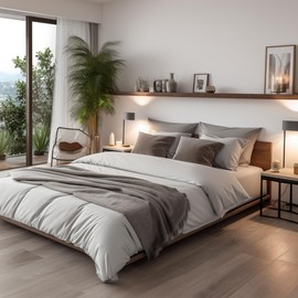 Pillow for Bed 40 x 60 cm Pillow Set of 2 Inner Cushions Hypoallergenic Anti-Dust Mite Soft Cushion Filling with Pillowcase Cotton and Polyester Removable and Washable Sleeping Pillow for Home / Hotel