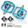 GEWAGE Bicycle Pedals, Flat Double Function and SPD Pedal with