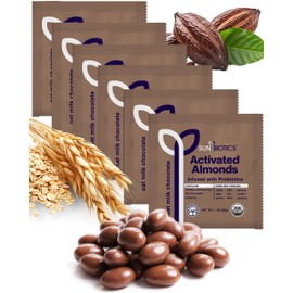 Sunbiotics Activated Organic Sprouted Almonds - Oat Milk Chocolate, Pack of 6