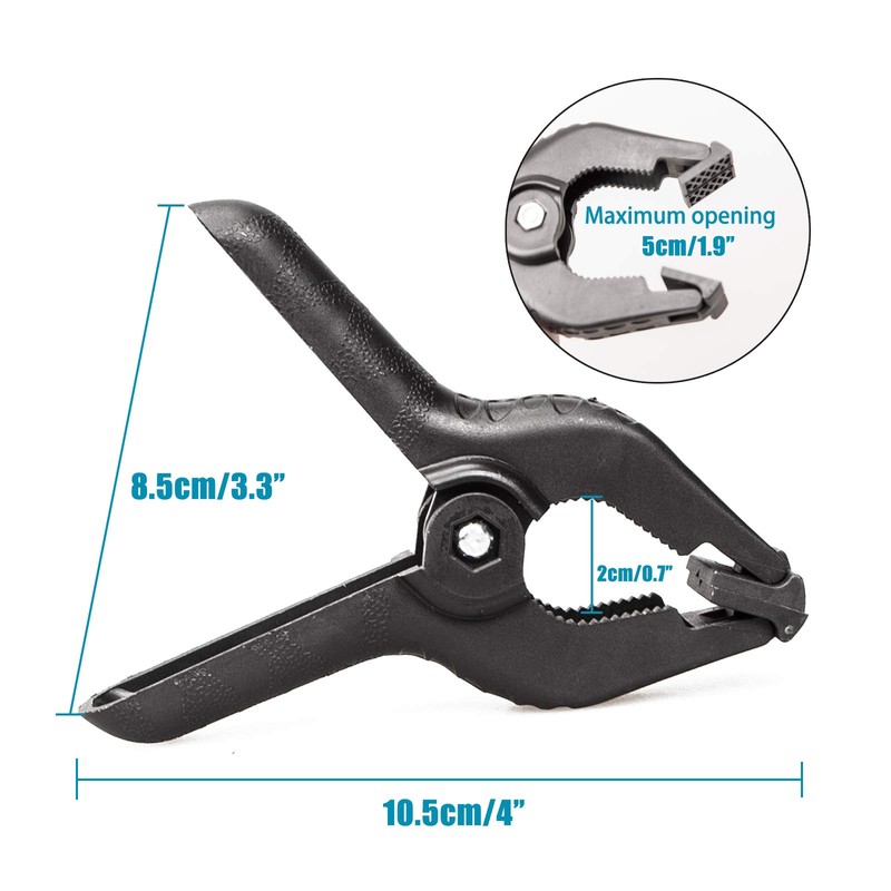 PYXEL STUDIO Backdrop Clamps, Heavy Duty 4.5 inch, Spring Photo