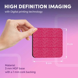 Destination Vinyl ltd Great Coasters (Set of 4) Square - Cute Letters English Kids School Nursery Drink Glossy Coasters/Tabletop Protection for Any Table Type #44785