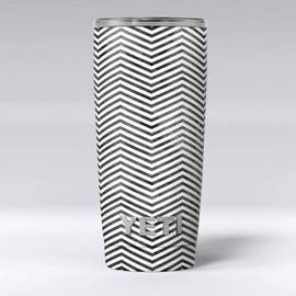 Design Skinz Black and Gray Watercolor Chevron - Skin Decal Vinyl Wrap Kit compatible with the Yeti Rambler Cooler Tumbler Cups
