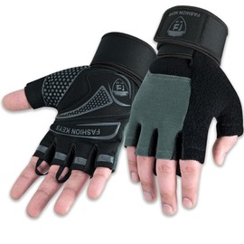 FK by ZM Gym Workout Gloves for Men & Women – Weightlifting, Powerlifting & Fitness Gloves with Wrist Support & Full Palm Stability – Secure Grip for Training, Pull-ups & Strength Workouts (Grey, M)