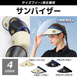 FUPUONE Women's Clip Visor, UPF 50+, Moisture Wicking, Wide Brim, black+black