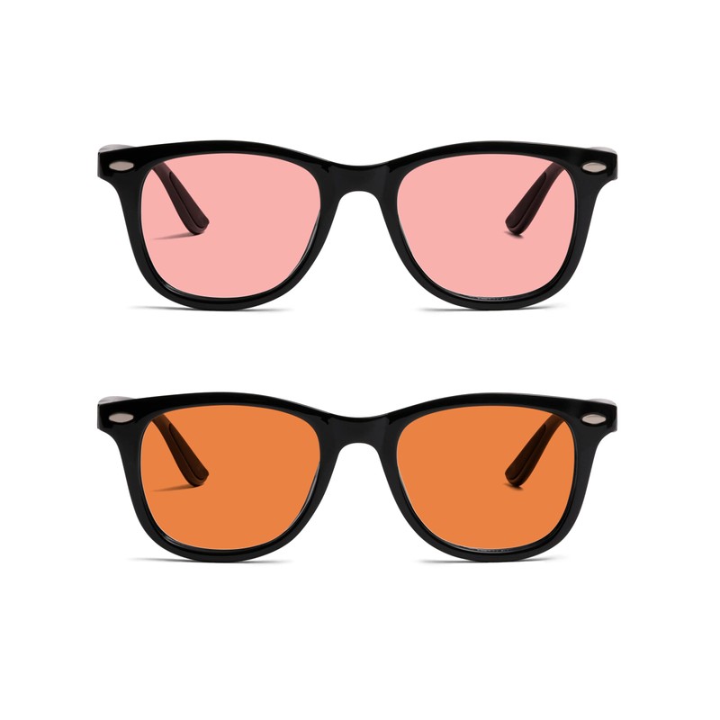 BRADDELL FL-41 Rose & FL-60 Wayfarer Blue Light Glasses for