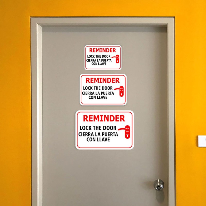 Classic Framed Plus Friendly Reminder: Lock the door/Cierra la puerta