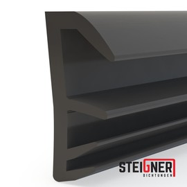 Steigner SFD14 Window Frame Seal Groove in Thermoplastic Elastomer (TPE) Width 5 mm Black