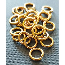 Snapeez II ULTRAPLATE 24 kt. Pure Antique Russian Gold Plate Ring Hard Open Jump Ring 10mm Heavy Gauge (Pk 25) Jump Rings. The Ultra Secure No Solder Jump Ring. Made in USA.
