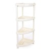 Mintra Home Light Duty Plastic Storage Racks (Corner Rack, Ivory)