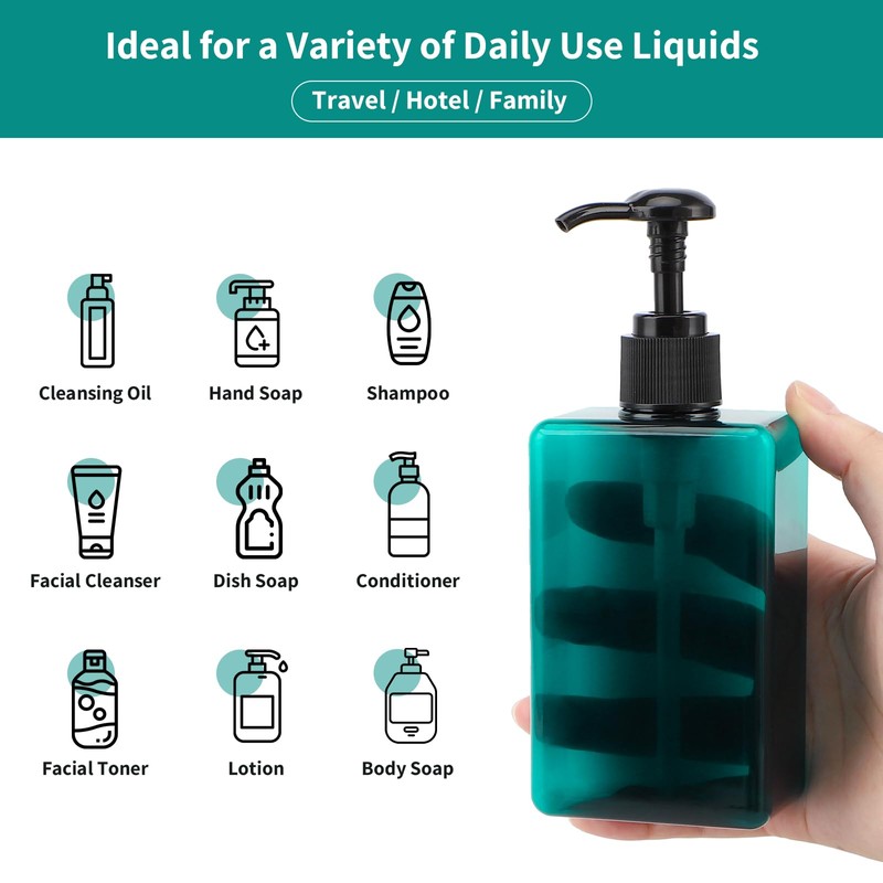 Segbeauty Plastic Pump Bottles, 280ml 4pcs Empty Lotion Bottles with