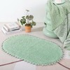 YIRDDEO Sage Green Pom Bath Rug for Bathroom Non Slip,
