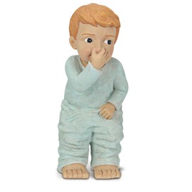 Carracci Boy Holding Nose Sculpture, Funny Bathroom Decor, 6" High Toilet Statue Bathroom Shelf Decor, Resin Home Decor, Abstract Funny Statue Bathroom Figurines for Shelves Desktops