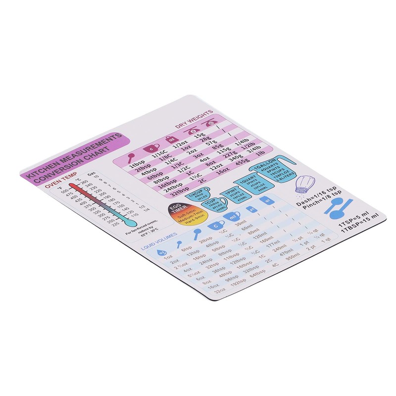 Uxsiya Kitchen Conversion Chart Magnet: Household Measurement & Temperature Conversion
