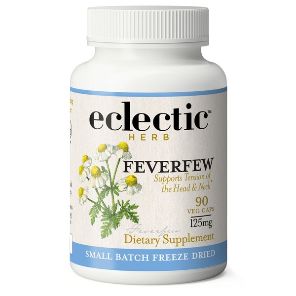 Eclectic Institute Raw Fresh Freeze-Dried Non-GMO Feverfew | 90 CT (125 mg)