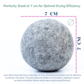 Wool Dryer Balls (Pack of 3) - Natural Fabric Softener, Reusable, Reduces Wrinkles, Saves Drying Time - Superior to Plastic Balls and Liquid Softener-Laundry Dryer Ball (Grey)