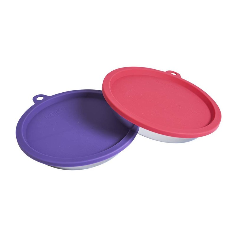 Messy Cats 4pc Set with Two Stainless Saucer Shaped Bowls