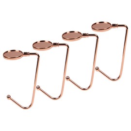 KEYIDO 4 Pack Christmas Stocking Holders for Fireplace Stocking Hooks Hangers for Fireplace Mantle with Anti Skid Safety Hang Grip for Xmas Party Decoration Rose Gold
