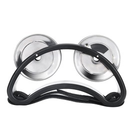 Foot Tambourine, Foot Percussion Foot Tambourine with Steel Jingles Foot Tambourine Clamp Ring Instrument Accessories (Black)