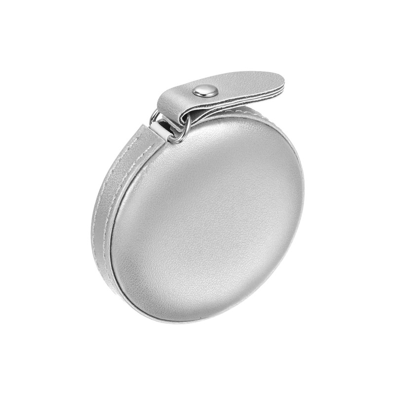 sourcing map Round Retractable Measuring Tape 150cm/60-inch Soft Leather Case