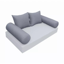 Unbranded SLIPCOVER ONLY S4 Outdoor Bolster Backrest Pillow Cover Knife Edge Queen AD001