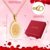 Collar Virgen Perla Real Regalo Mama Esposa Acero Chapa 18k