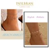 Inilbran Boho Crystal Pendant Ankle Bracelet Diamond Pearl Drop Anklet