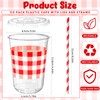 Singhoow 50 Set 16 oz Red U-gingham Gingham Cups Plastic