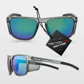 Riley Navigator X Premium Safety Glasses for Work – Anti-Fog, Scratch-Resistant Protective Work, Sports & Cycling Glasses - UV400 Safety Sunglasses Men & Women Suitable Eyewear - Emerald Revo Lens