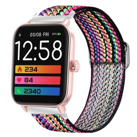 IDW13,IDW16,IDW19 Smartwatch Bands, Lamshaw 22mm Stretch Elastics Nylon Adjustable Replacement Strap Accessories for Men & Women Compatible for TOOBUR,TEMINICE,VRPEFIT,Konitee,Gydom,Faweio IDW13 Watch