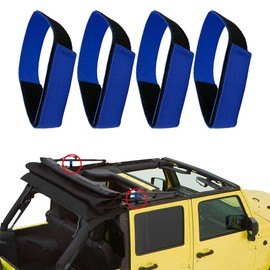 Soft Top Straps for Jeep,Soft Top Tie Down Straps for Jeep,Heavy Duty Rear Window Tie Down Straps for Jeep Wrangler JK JKU JL JLU 2007-2022,Blue,(Pack of 4)
