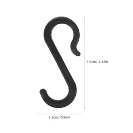 OSALADI Pack of 24 Plastic S-Hooks for Hanging Towel Rails Hooks for Shirts Towels Clothes Bags Hangers and Kitchen Spoons 16 mm Black