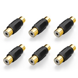 VCE 6-Pack Gold Plated RCA Female to RCA Female Coupler,Compatible with Phono,Speaker,RCA Cable,Amplifier