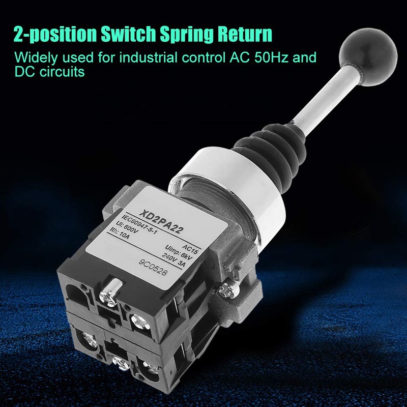 Regun Joystick Switch, 2-Position Momentary 2NO Monolever for Panel Installation