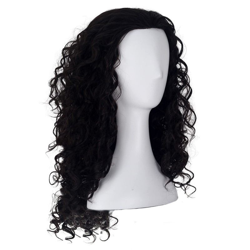 Koonfan Maui Wig Men Long Brown Curly Hair Pirate Cosplay