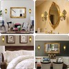 Gold Candle Sconces for Tapered Candlestick,Pack of 2, Gold Candle