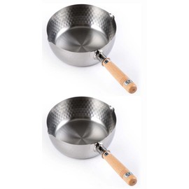 Japanese Stainless Steel Yukihira Saucepan 16cm Pot, Made in Japan, 1.2 Quart, 2 Pack
