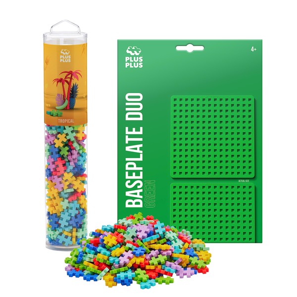 PLUS PLUS - Tropical Mix 240 Piece Tube & Green