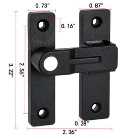 INIRET 2 Packs 180 Degree Flip Latch, Barn Door Latches，Zinc Alloy barn gate flip Door Latch,Sliding Door Antique Lock Gate Latches Wine Cabinet Closet Door Latches. (Matte Black (Luminous))