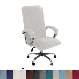 Bestenrose Elastic Velvet Plush Chair Covers, Office Chair Cover, Office, Computer Chair Covers with Armrest, Universal Chair Covers, Office Chair Cover for Office Chair Cover (Black, XL)