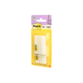 Post-it Tabs, 2 in Solid, White, 12 Tabs/On-The-Go Dispenser, 2 Dispensers/Pack (686-24WE)