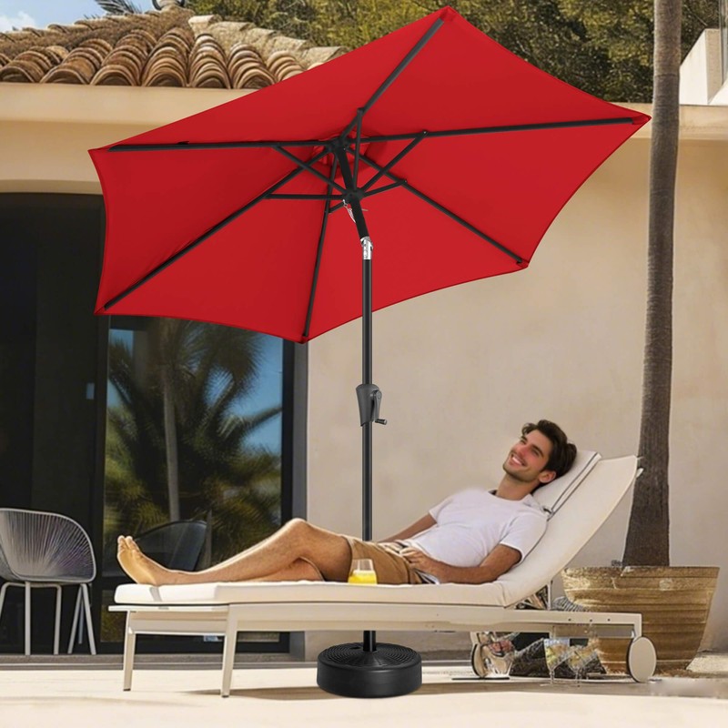 FLAME&SHADE 9ft Patio Umbrella Outdoor - Table Umbrella with Push