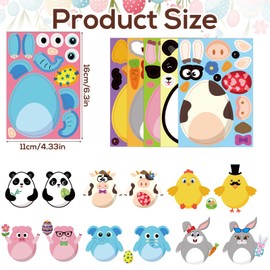 36 Sheets Easter Stickers, PVC DIY Stickers for Kids Make Your Own Bunny Easter Egg Make a Face Sticker for Crafts Gifts Basket Stuffers Party Supplies (Egg Style)
