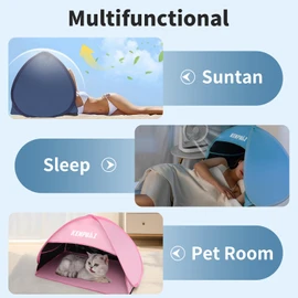 Head Pop-Up Canopy - Instant Shade Solution for Bed Canopies & Drapes (Blue)