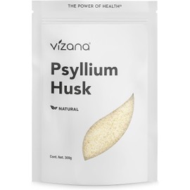 VIZANA NUTRITION Psyllium Husk Natural 300g Sin Azucar, Cáscara de Psyllium, Origen: India