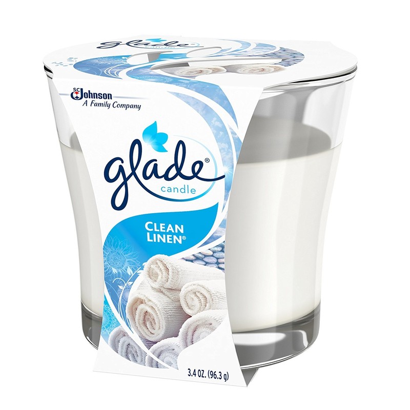 Glade Candle Jar, Air Freshener, Clean Linen, 3.4 Oz