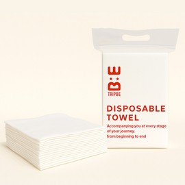 트립비 국내 생산 일회용 수건 고급형 여행용수건 30x80cm 10매 Tripbi Premium Disposable Towel Travel Towel 30x80cm 10 Pieces