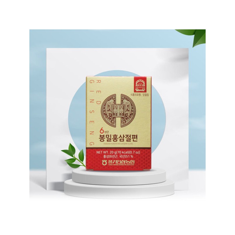 Hwangpungjeong 풍기인삼농협 황풍정 6년근 홍삼절편 20g x 10개 Punggi Ginseng