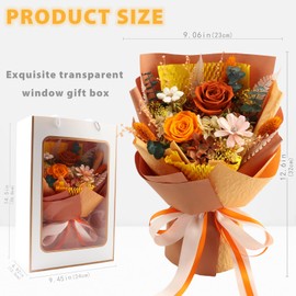 Orange Long‑Lasting Preserved Flower Bouquet with Gift Box